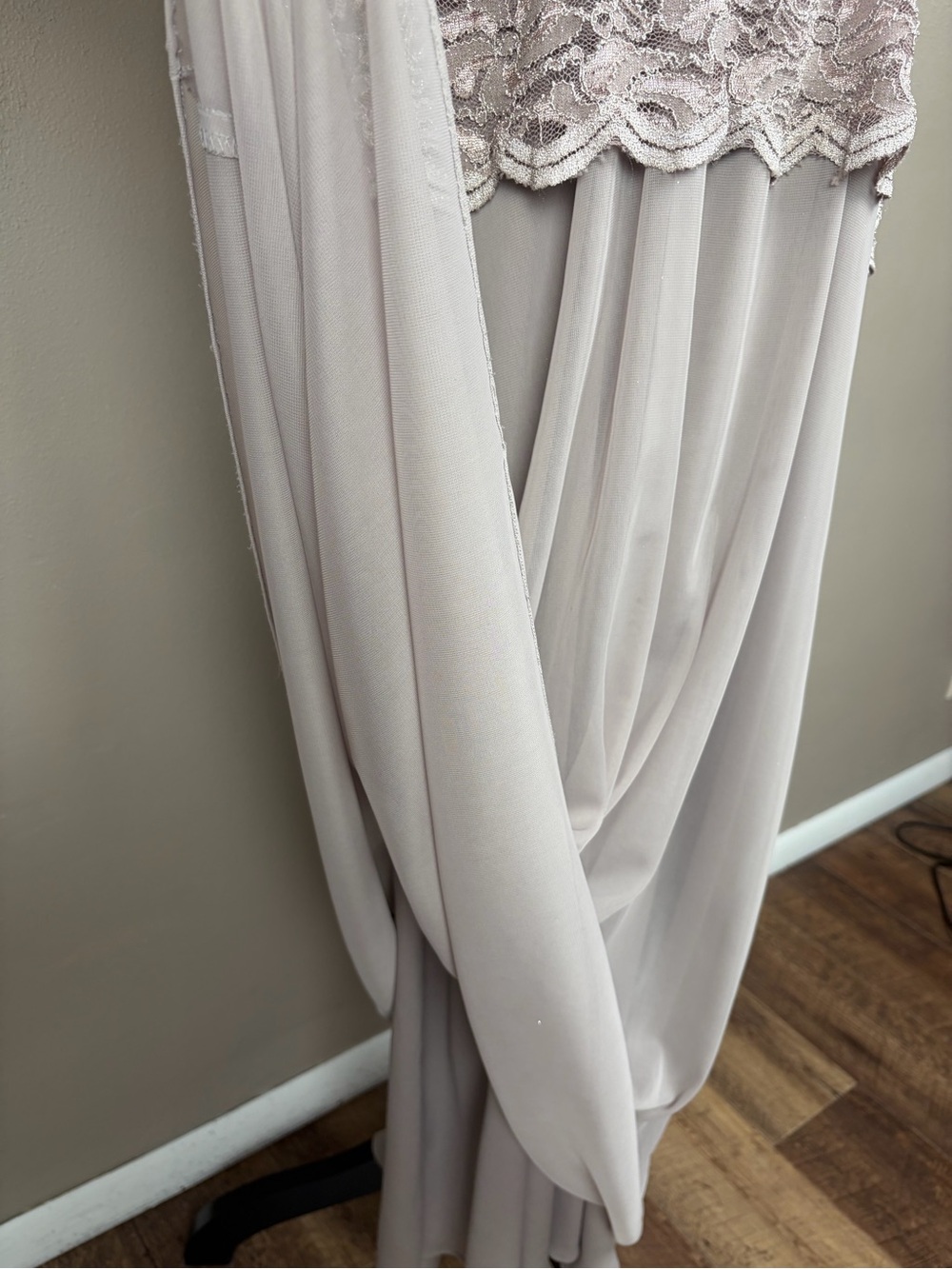 Onyx Nite Taupe Lace Gown Altered 5'3" Mother of Bride Groom MOG Formal 14 EUC - Picture 7 of 16